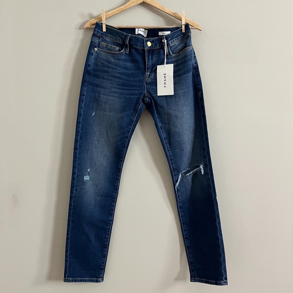 Frame Denim Women's Straight Leg Jeans - Dark Blue